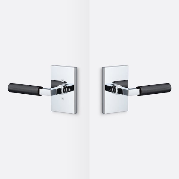 Sure-Loc Hardware Sure-Loc Hardware Levanto Privacy Rosette, Polished Chrome, Knurled Grip in Flat Black LV102 26 GRIP-KN FBL - main
